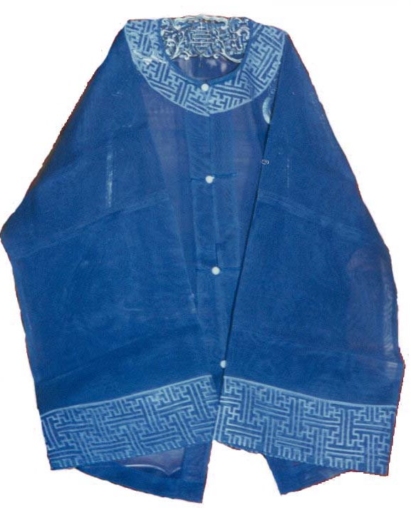 J02 Blue Gauze Jacket with embroidered collar